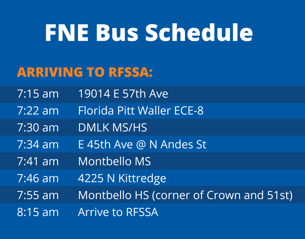 RFSSA bus schedule (arrivals)