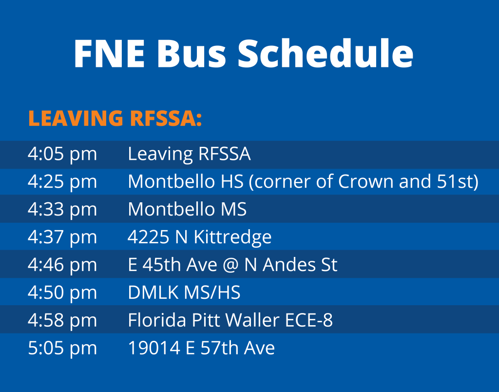 RFSSA Bus schedule (departures)