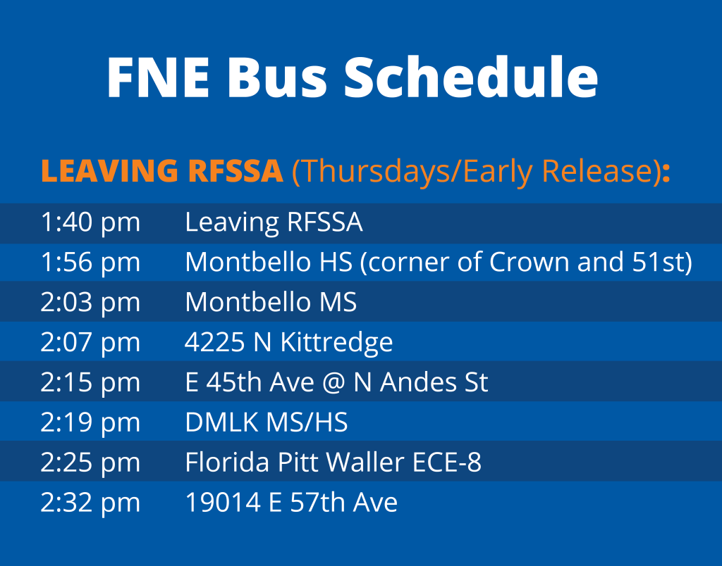 RFSSA bus schedule (departures-early release)