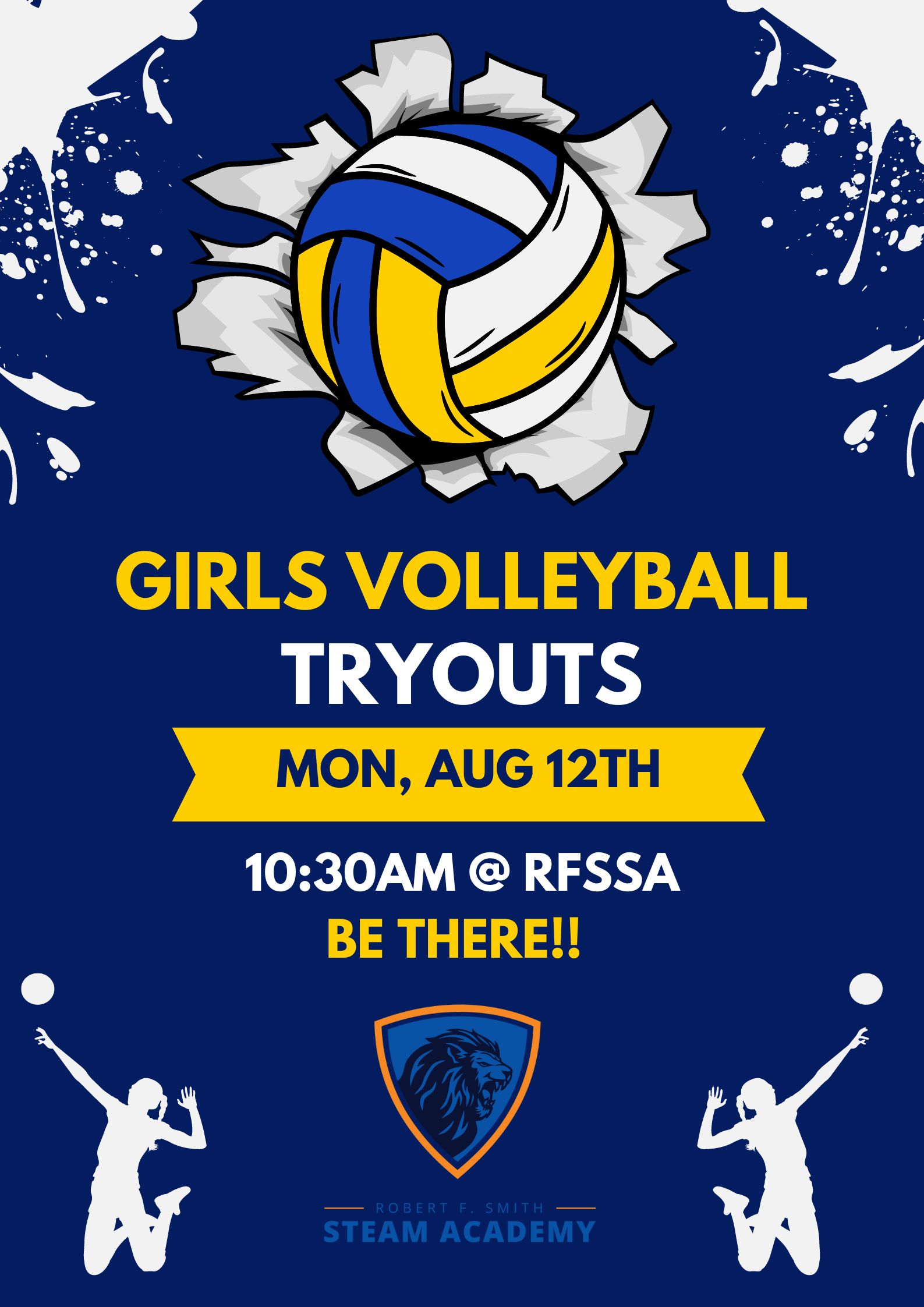 Girls Volleyball Tryouts Flyer